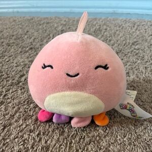Squishmallow Jeanne the Octopus Plush Christmas Ornament 4" Mini Pink New